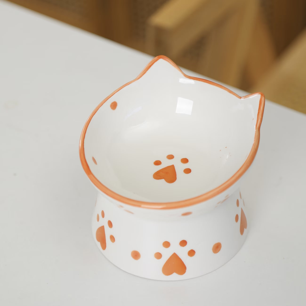 猫耳デザイン セラミック製ペットボウル