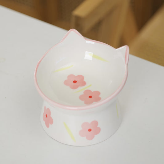 猫耳デザイン セラミック製ペットボウル