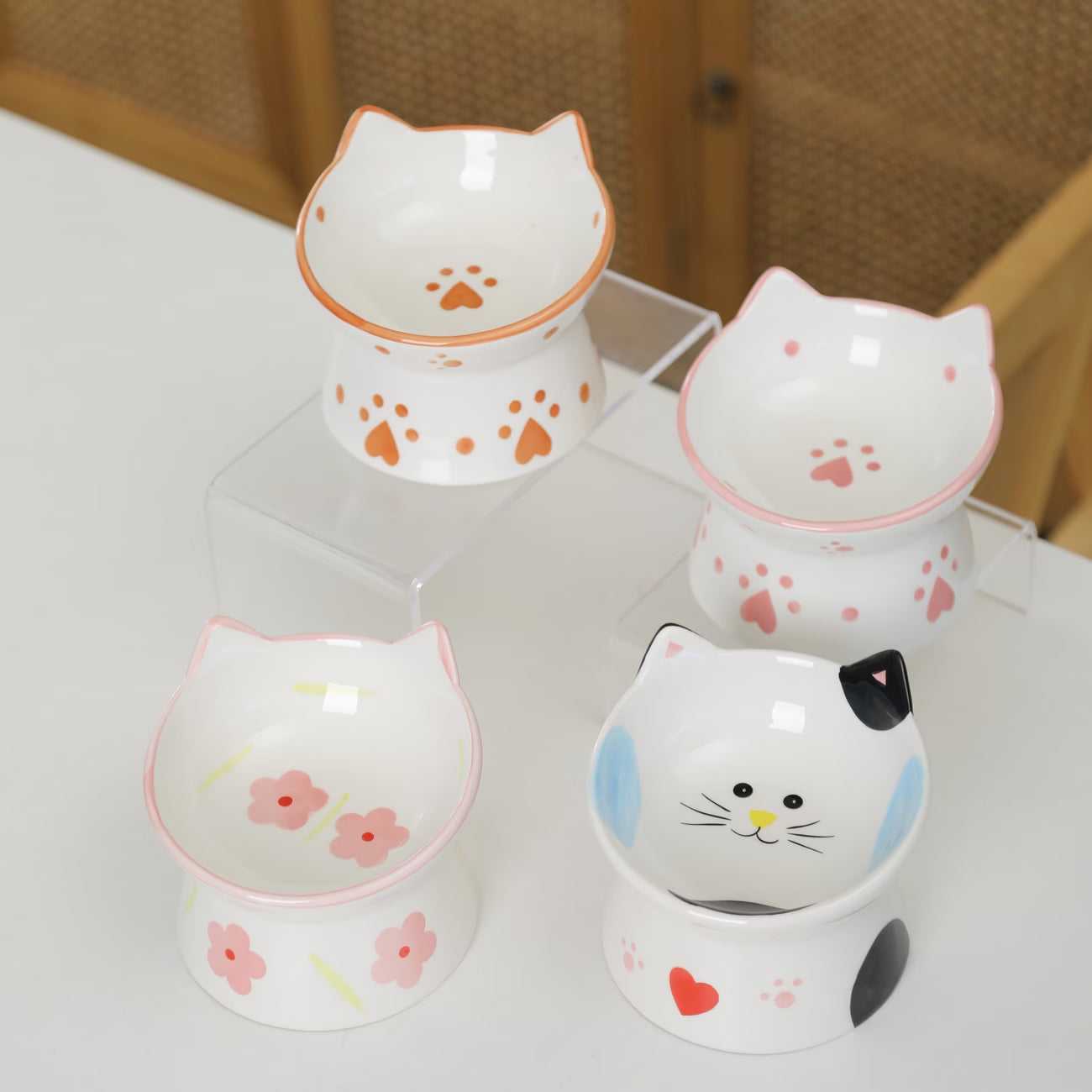 猫耳デザイン セラミック製ペットボウル