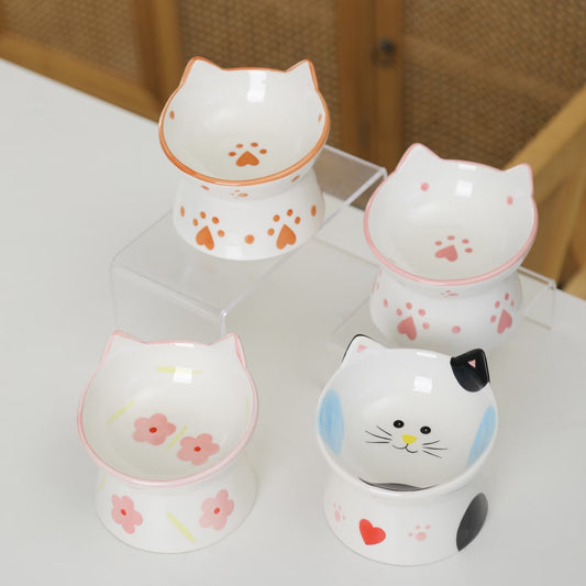 猫耳デザイン セラミック製ペットボウル