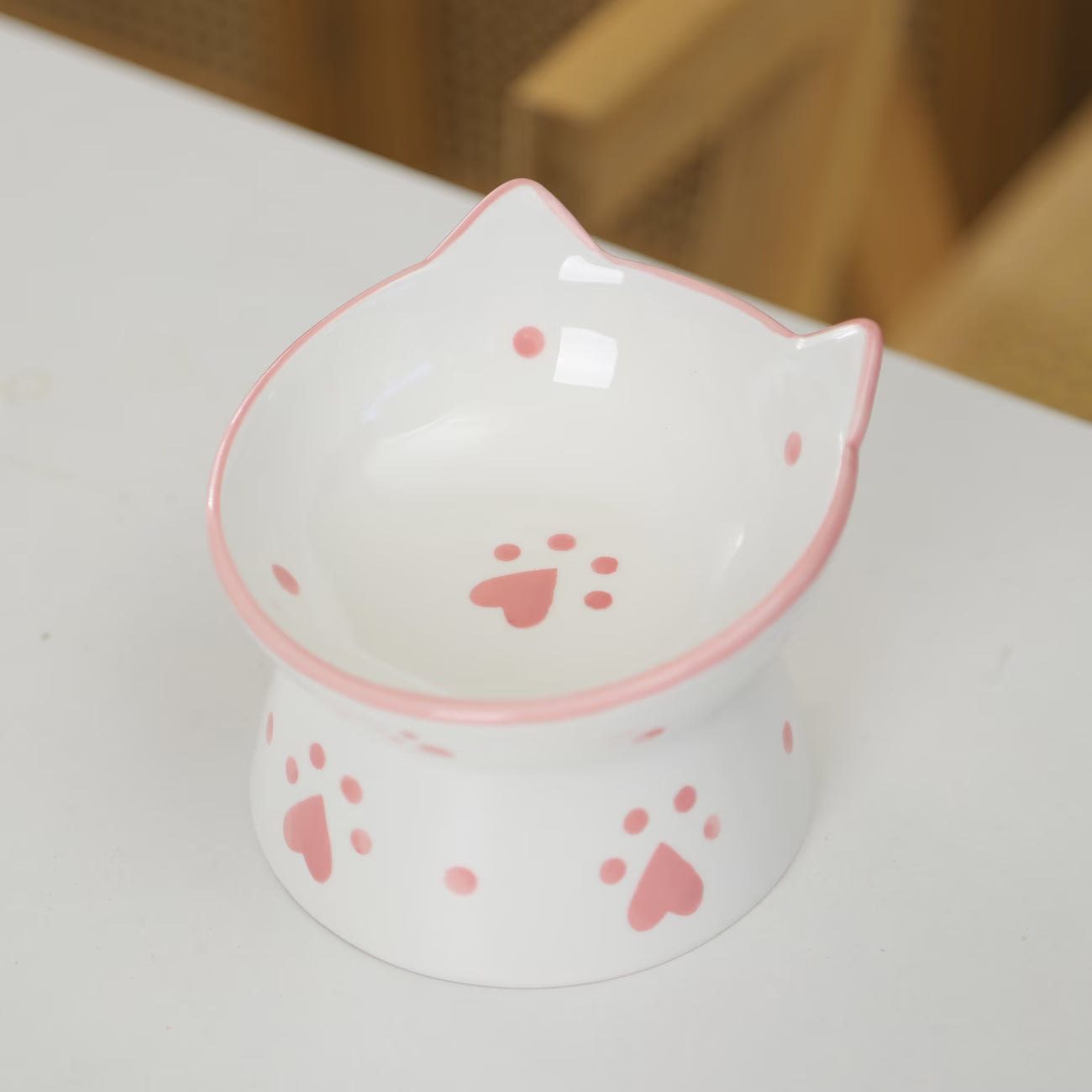 猫耳デザイン セラミック製ペットボウル