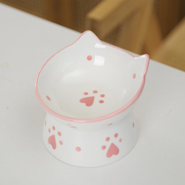 猫耳デザイン セラミック製ペットボウル