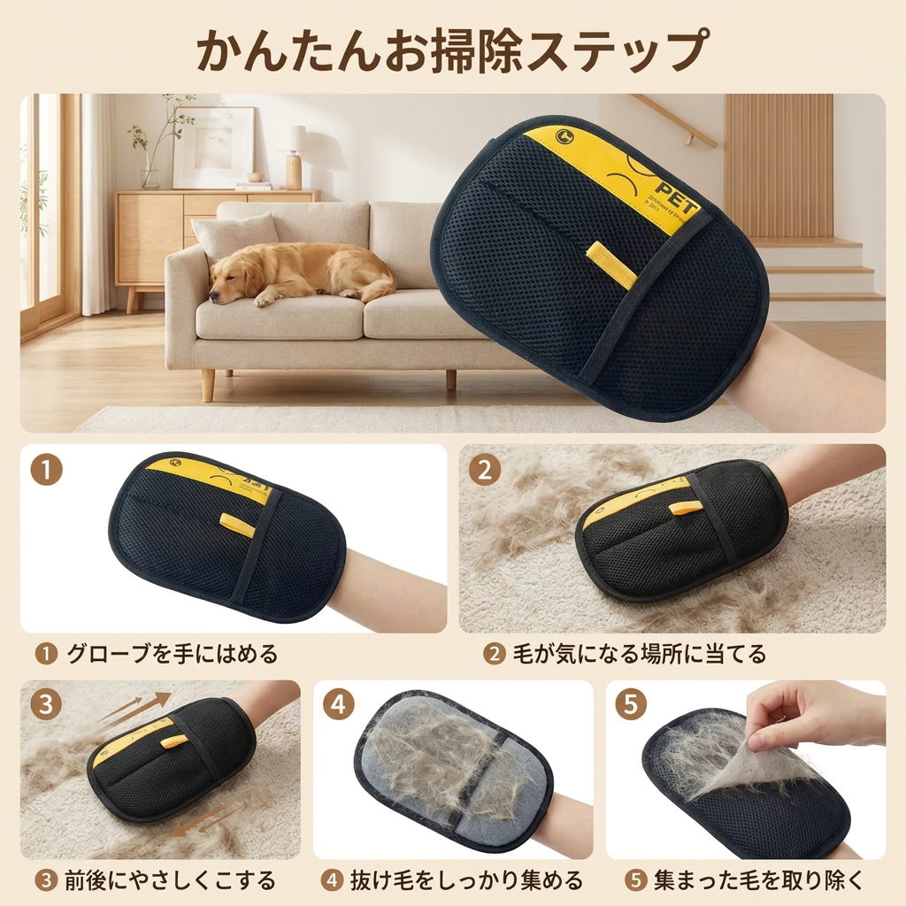PetLimp Glove™  抜け毛取り手袋